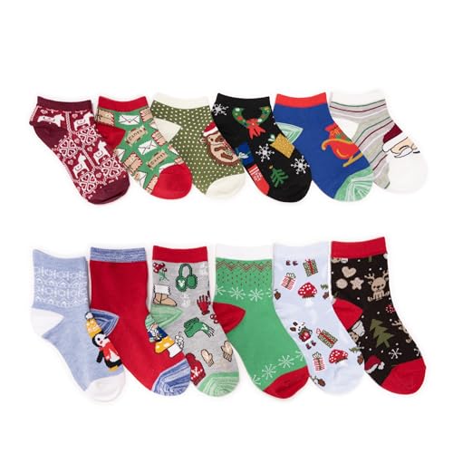 MUK LUKS Kids 12 Days of Christmas Socks, Multi, OS