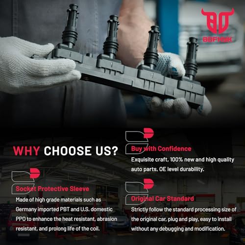 image for BDFHYK Ignition Coil Pack Set of 4 Compatible with Hyundai 2012-2021 A