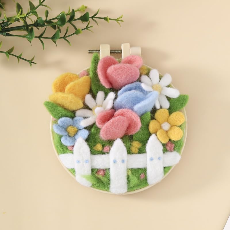 Image of Fazanwey Needle Felt Starter Set,Felting Kits for Beginners Adult Needle Felting Kit Beginner Wool Felting Kit (Garden)