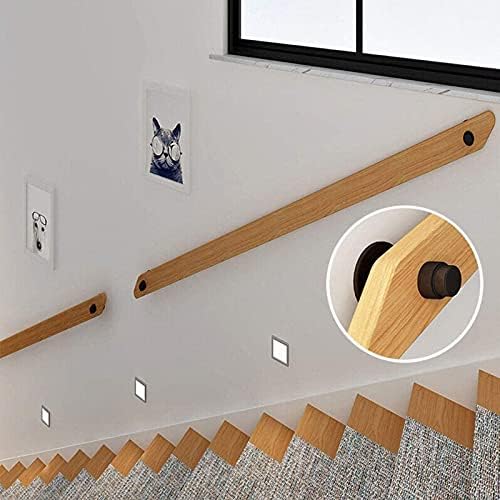 Professional Non-Slip Solid Wood Stair Railing Kit - Complete Indoor Support for Elderly & Home Safety, 1ft-20ft Adjustable Corridor Rods, Wall-Mounted Design