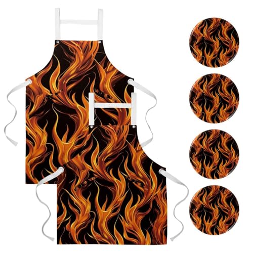 Tabliers de cuisine imperméables et réglables homme femme avec 2 poches