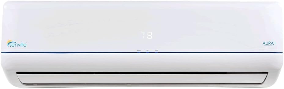 Senville SENA-09HF/Z outdoor condenser unit with a protective grille.