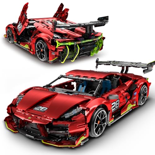 HiWEEGO Technique Kit de Construction de Voiture Télécommandée – Échelle 1:10 2,4 GHz Rechargeable Drift Voiture de Course 2202 Pièces Modèle de Voiture de Course Jouet de Construction pour Enfants