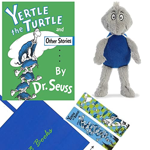 Image of Dr. Seuss Yertle The Turtle and Other Stories Hardcover, Dr Seuss Plush Toy Book Character Stuffed Animal, Bookmarks, and Gift Book Bag (Educational Gift Set Tackles Greed, Vanity and Pride in Rhyme)