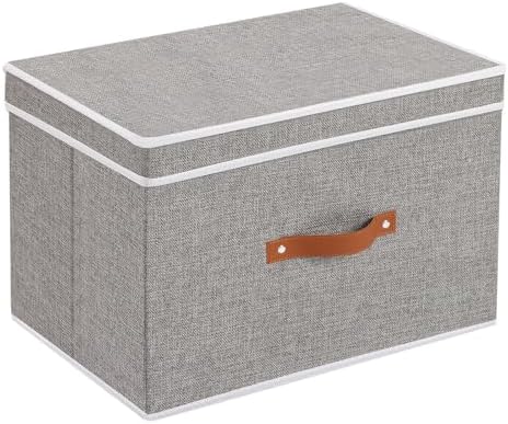 Fabric Storage Bins With Lid, 2 Handles And Clear Window, Washable