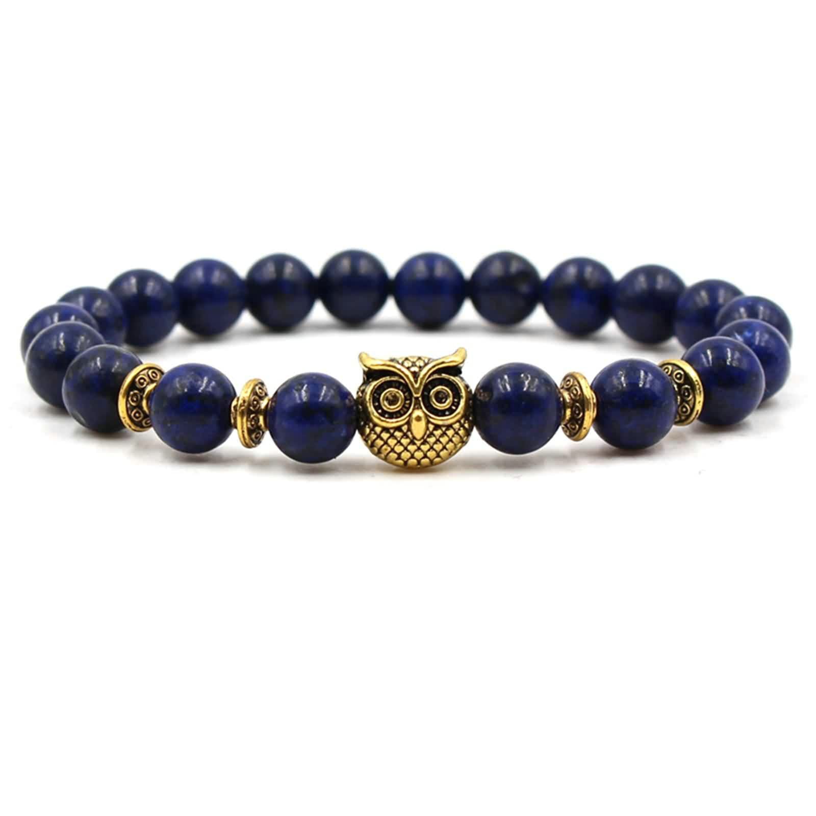 Bracelet de perles en lapis lazuli véritable par WXKAGF - 2