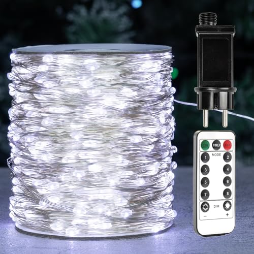 Guirlande lumineuse blanche froide 120m 1200 LED pour grand sapin de Noël