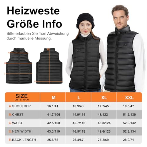 seenlast seenlast Beheizbare Weste, Heizweste Herren mit powerbank 10000 mAh, Weste Beheizbar Thermoweste Wärmeweste Herren Damen mit 3 Stufen Temperatur, 4 Heizzone, Maschinenwaschbar - Detailansicht 8 | TV | Video | Foto