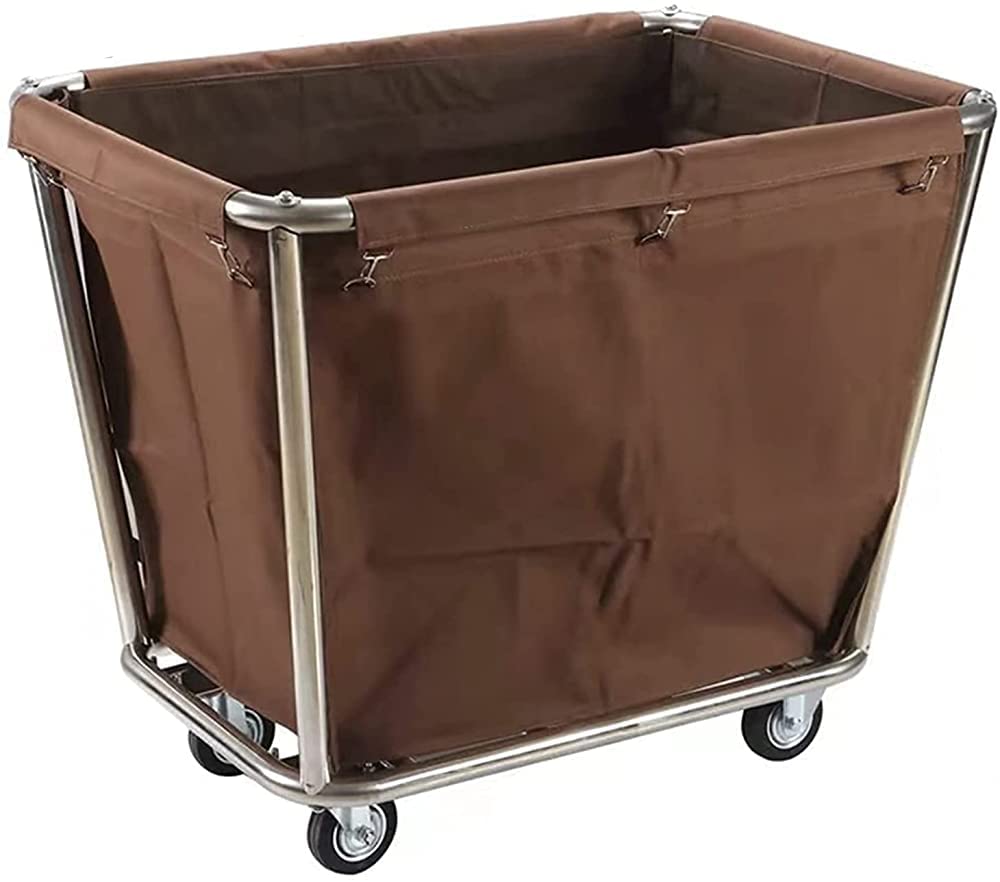 Shelf Movable Trolleys Heavy-Duty Laundry Sorter Trolley with Wheels Housekeeping Rolling Laundry Sorter Collector Cart with Removable Bag