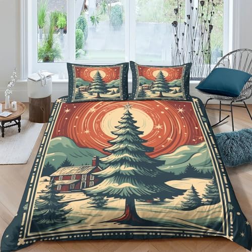 Parure de lit Noël 220x240 en microfibre douce et impression 3D durable