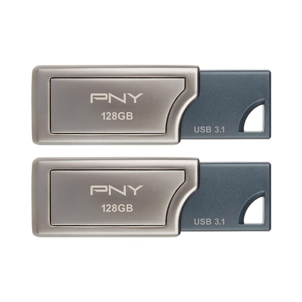PNY PRO Elite - Chiavetta USB 3.1 da 128 GB, design in metallo di alta qualità, fino a 400 MB/s in lettura e 180 MB/s in scrittura, compatibile con PC e Mac, USB 3.0/2.0, ideale per giocatori