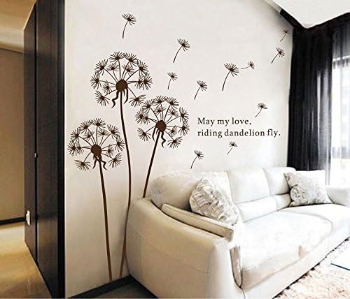 Sangu Love Dandelion Fly Removable Mural Wall Stickers Wall Decal for Home Decor