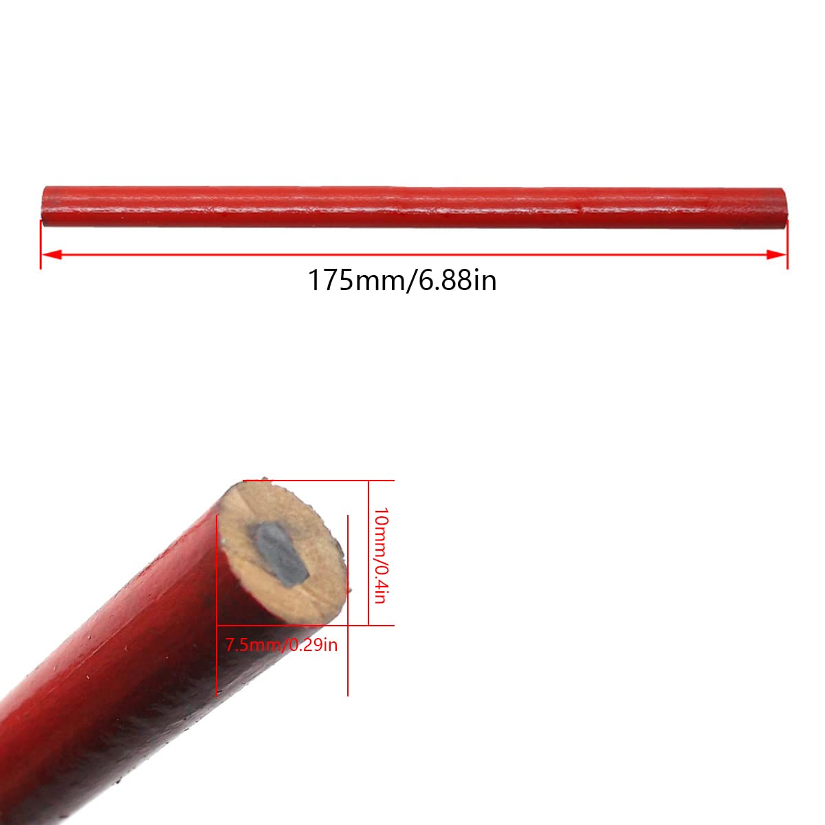 48 Matite Da Carpentiere Ovali + 4 Temperamatite - Per Legno, Mattoni, Superfici Ruvide - Foto 9