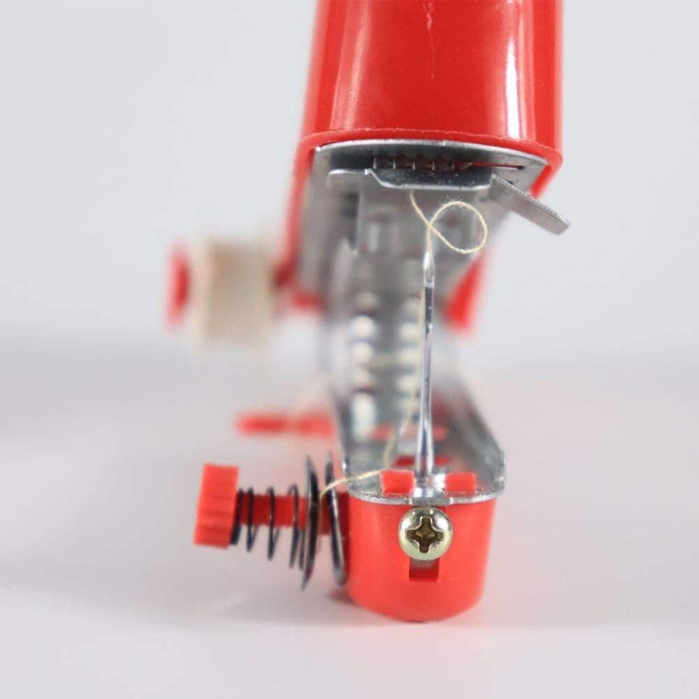 Máquina de Coser multifunción portátil inalámbrico Mini máquina de Coser de Mano Bordado Máquina de Coser Ropa Tela (Color : Azul) (Rojo)