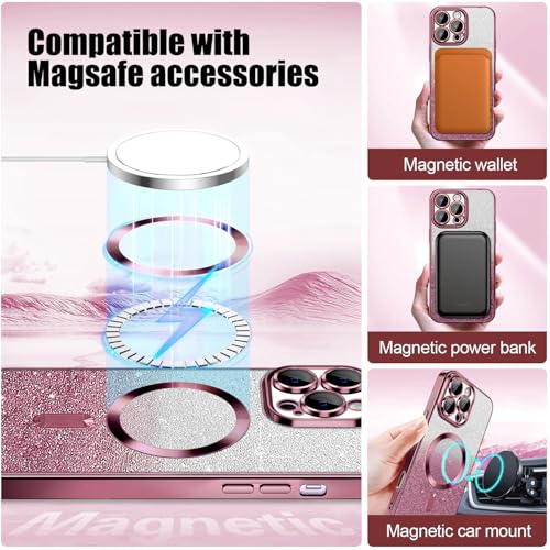 Coque iPhone 16 Pro Max anti-poussière paillettes avec verre d'objectif