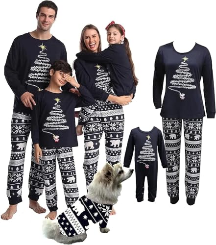 Family Christmas Pajamas Matching Sets Xmas Matching Pjs for Adults Kids Baby Dog Holiday Home Xmas Family Sleepwear Set