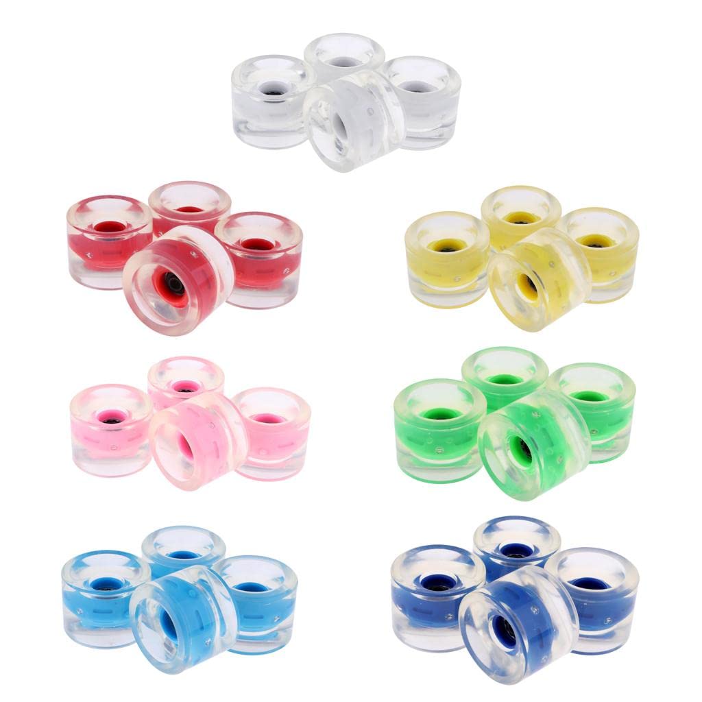 4 Piezas de Ruedas Luminosas para Longboard, Ruedas de Repuesto para Cruiser Skateboard, Ruedas de PU Resistentes a La Luz Nocturna para Descenso.
