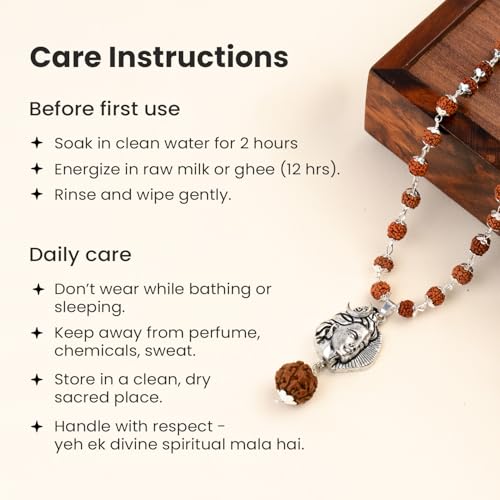 Image of Astrotalk Divya Shankh Rudraksha Mala | Nepal Origin 5 Mukhi Rudraksha Mala with Shankh Pendant for Protection, Peace & Spiritual Growth | Mala Gift for Man & Woman