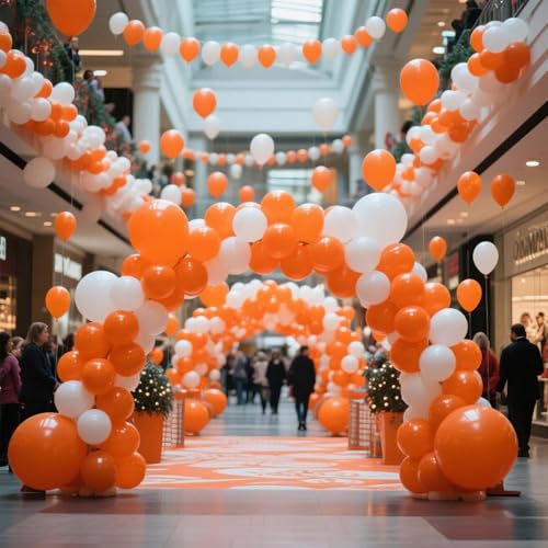 Image of Orange Balloon 110pcs, 12 Inch Thickened Latex Party Balloons Helium Bright Color for Birthday Baby Shower Wedding Party Supplies Arch Garland Decoration