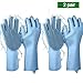 Magic Saksak Reusable Silicone Cleaning Gloves Dishwashing Scrubber, Dish Wash Scrubbing Sponge Gloves with Bristles, Great for Washing Dish, Kitchen, Car, Bathroom, Pet Hair Care and More 2 Pairs