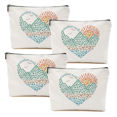 DHKG 4pcs Camping Gifts for Women Makeup Bag, Travel Essential Cosmetic Bag
