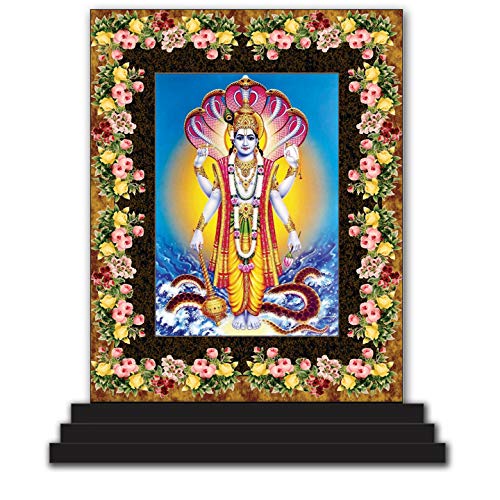 Image of Vishnu Dev Ji 3948 Car Dashboard Idols Figurine Showpiece for Temples, Home, Office Desk and Gifting
