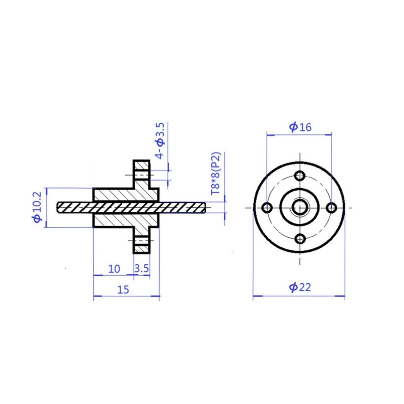 Guía de carril lineal, 15 Unids/set T8 Tornillo De Plomo 8-400mm DIY Eje Guía Óptico Cojinete Asiento Lineal Soporte Juego Tornillos Trapezoidales(8-250mm)
