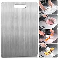 Tábua de Corte de Titânio Inoxidável 46x30cm – Antibacteriana, Resistente e Durável para Cozinha, Carne, Legumes – 1 Peça