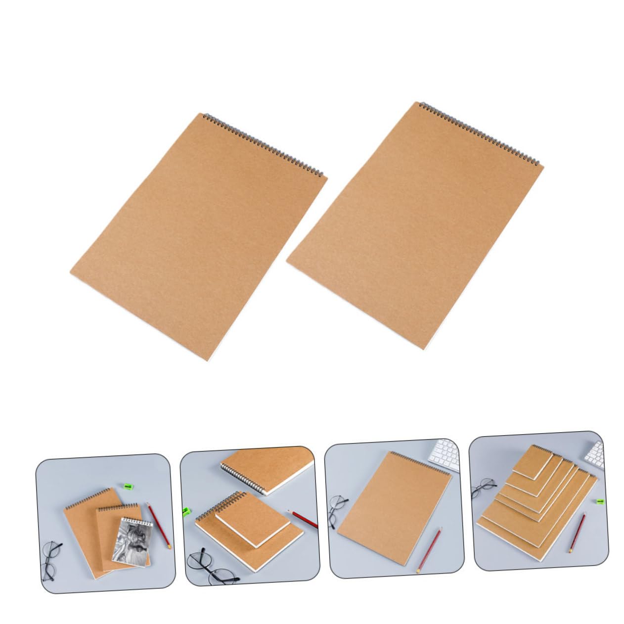 2pièces Carnet De Croquis Lot De Carnets à Dessin Vierges Avec Couverture Kraft De Rotation Pour Étudiants Et Artistes Parfait Pour Dessin Esquisses