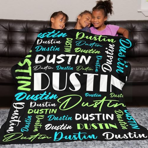 Personalized Blankets for Kids with Names Customized Blankets with Name for Adult Custom Blanket Gift for Birthday Christmas Valentines Day Gift