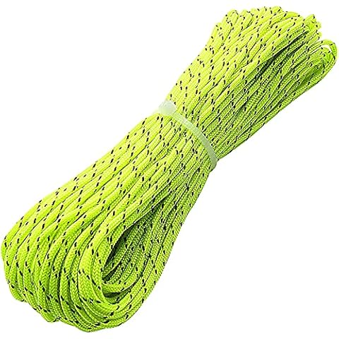 ThreeBulls 1.8mm Fluorescent Reflective Guyline Tent Rope Camping Cord Paracord 65 Feet (Green, 20m) Cover