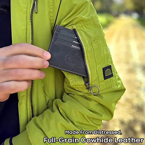 Wowlett Leather Wallets For Men, Credit Card Holder - Minimalist Slim Wallet for Men, Bifold, Front Pocket Wallets For Men, Men Accessories (Snap Fastener, Black)4