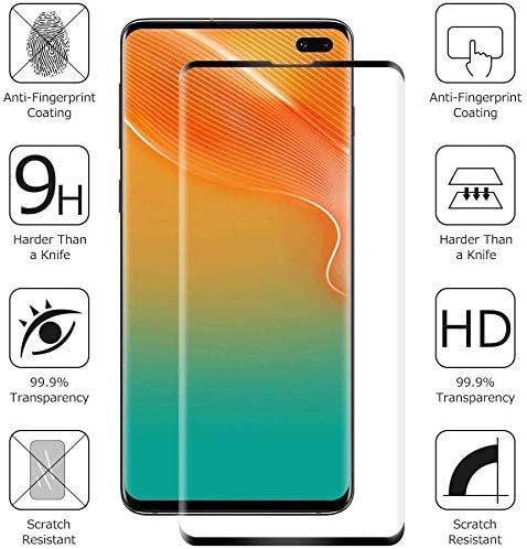 [2+2 Pack] Galaxy S10 Plus Screen Protector Include 2 Pack Tempered Glass Screen Protector +2 Pack Tempered Glass Camera Lens Protector,9H Hardness,HD Clear,Anti-Scratch for Samsung Galaxy S10 Plus
