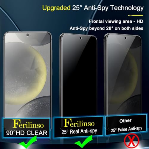 Image of Ferilinso 3 Pack Privacy Screen Protector for Samsung Galaxy S24