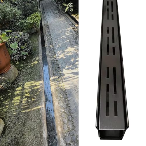 39 Zoll schmales Rinnenentwässerungsset für den Außenbereich, unterirdische Abwasserkanal-Entwässerung im Außenbereich, schmale französische Rinnenentwässerung für Balkonverkehr und Regenwasser (15
