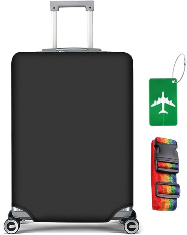 Soute Amexo Housse De Valise Elastique, 18-32 Pouce Housse De Protection Pour Bagage, Lavable Couverture De Bagages En Polyester, Trolley Case Cover Pour Protege Valise De Voyage