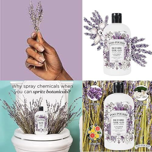 Image of Poo-Pourri Lavender Vanilla 16-Ounce Refill Bottle,and 1.4-Ounce Lavender Vanilla
