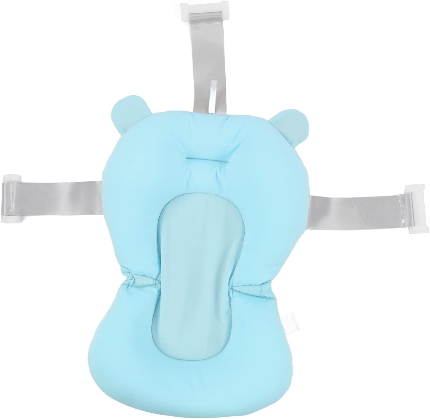 Baby Bath Seat Cushion Floating Safe Foldable Adjustable Infant Bath Supporter for Newborn (Blue Bear)