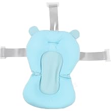 Asixxsix Baby Bath Seat, Adjustable Non Slip Baby Bath Cushion Foldable Foam Floating Support Baby Body Baby Bath Pad with 3 Snap Safety Belts, 3 Layers of Fabrics for Baby 0-12 M