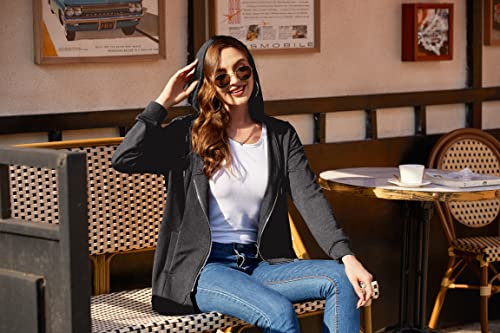 Zeagoo Women's Zipper Hoodes Long Sleeve Full Zip Up Hoodie Sweatshirt Plus Size Hoodies Dark Grey Xxl #TOP2