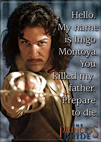 Imán Ata-Boy Princess Bride Inigo Montoya 2.5x3.5 pulg miniatura 1