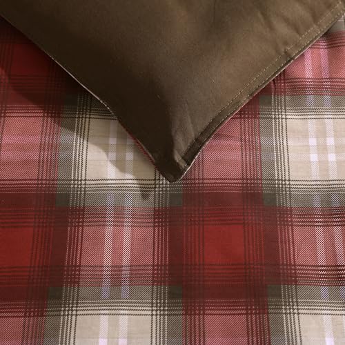 Image of Eddie Bauer - Twin Comforter Set, Reversible Alt Down Bedding with Matching Sham, Oeko-Tex Certified, Dorm Essentials (Navigation Red)