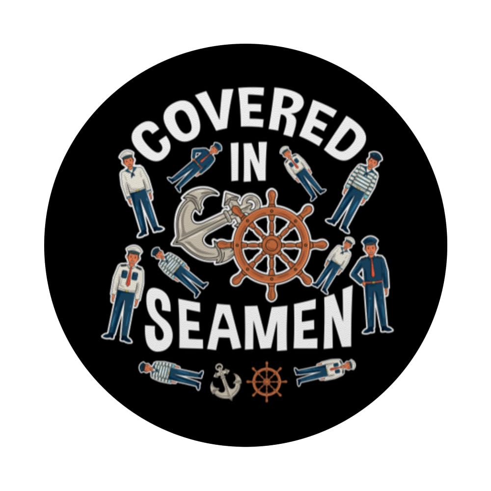 Adult Funny Humour Covered with Sailors PopSockets Adhesive PopGrip, Black - Image 3