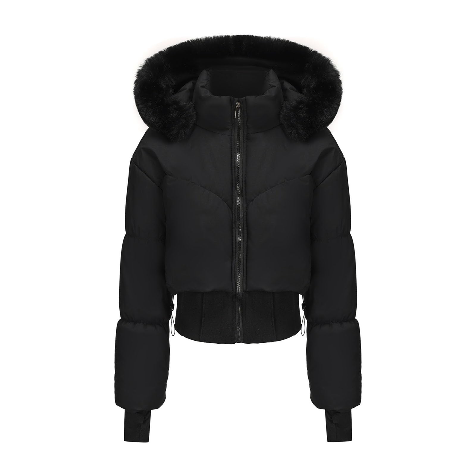 Generico Giacca da donna corta Giacca Softshell Donna Parka Con Fodera Piumini Lunghi Con Cappuccio Cappotto Con Cerniera Piumino Invernale Reversibile Ampio Giubbino Pelliccia Donna Parka L