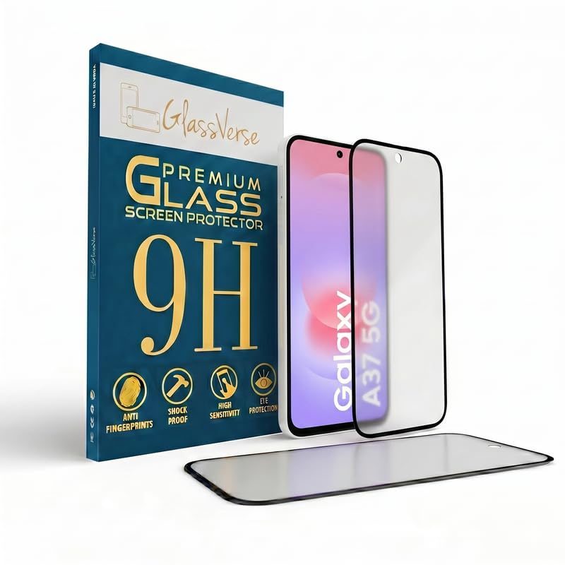 Image of GlassVerse D+ Matte Tempered Glass With 18H Hardness For Samsung Galaxy A37 5G (Pack Of 2) with Free Installation Kit. Full screen Coverage - 6.7 inch