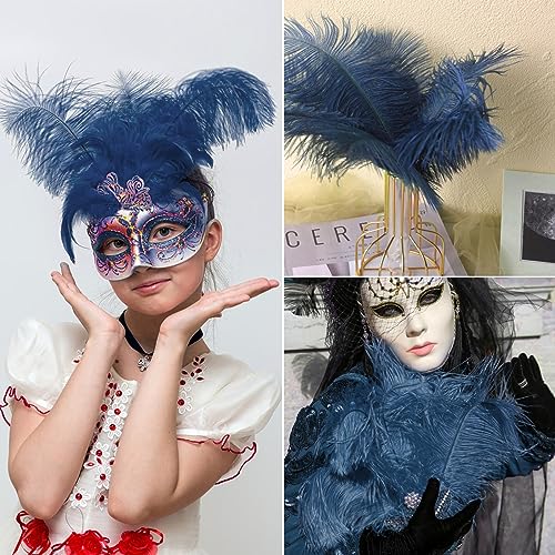NEWONG 30pcs Navy Blue Ostrich Feathers Natural Bulk 9-12inch(23-30cm) Vase Craft Wedding Home Party Centerpieces Christmas Day Decoration by NEWONG - Used condition - Image 3