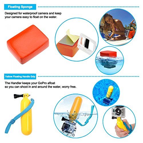 Image of Action Pro Accessories Kit Compatible with GoPro-13 /12 /11 /10 /9 /8 /7 /6 /5 /4 /3+ /3 Session Accessory Bundle Set for Action Camera SJ4000 /SJ5000 /SJ6 /Xiaomi /Yi Action Camera