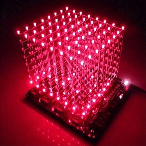 GlobalNiche® 3D Light Squared DIY Kit 8x8x8 3mm LED Cube Red Ray LED M114 Top