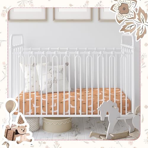 Image of Peryiter 4 Pack Crib Sheets for Baby Brown Silly Goose Soft Baby Bed Sheet Set 52'' x 28 inch Nursery Crib Sheets for Standard Bed Toddler Mattress Nursery Decor Boys Girls Kids