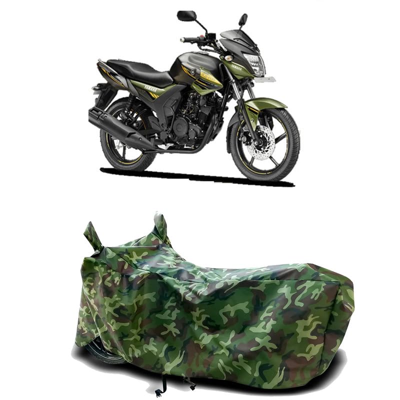 Image of DUFFEL-100% Heat Protection Two Wheeler Bike /Scooty Body Cover for Yamaha SZ-RR Water Resistance /UV-Rays /Birds Dropping /Scratchproof /Dust Proof /Waterproof[Green Jungle Print]